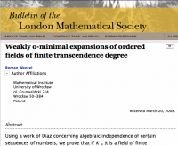 Wencel London Mathematical Society